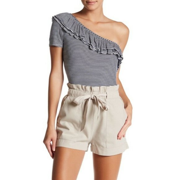 Romeo + Juliet Striped One Shoulder Top - Picture 2 of 7